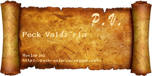 Peck Valéria névjegykártya